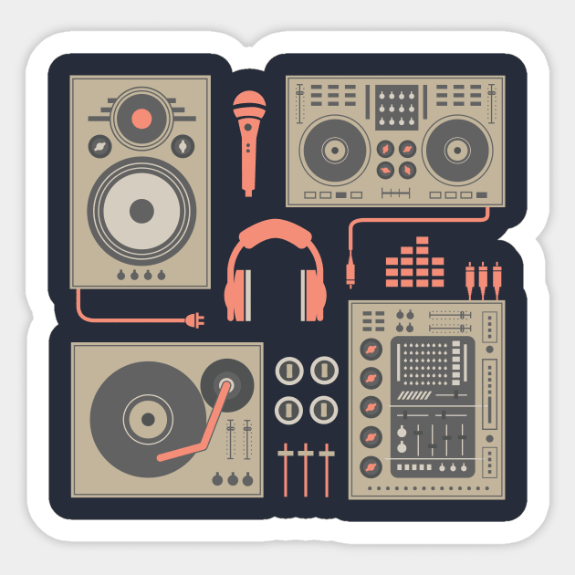 DJ Turntable Set Sticker by Digster